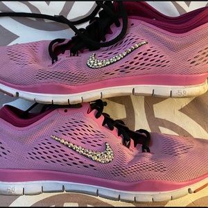 Nike free sneakers with Swarovski crystals